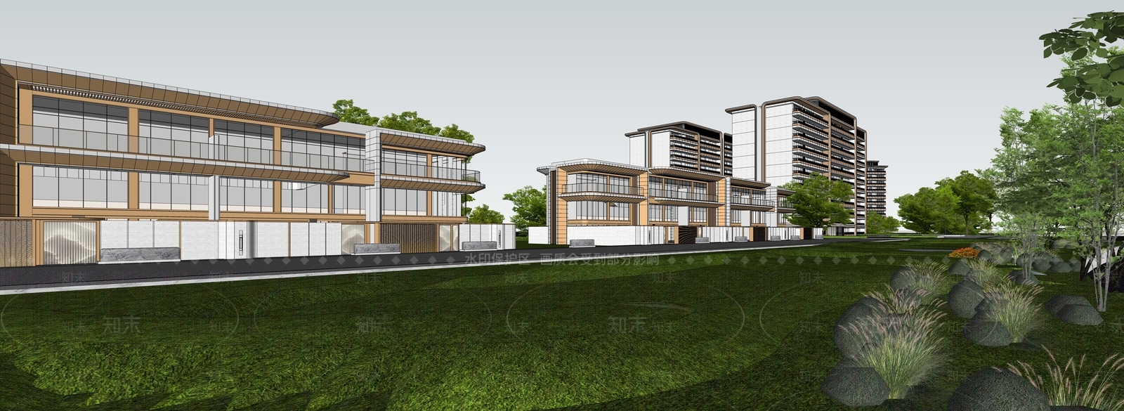 现代小区建筑SU模型下载【ID:1189388974】
