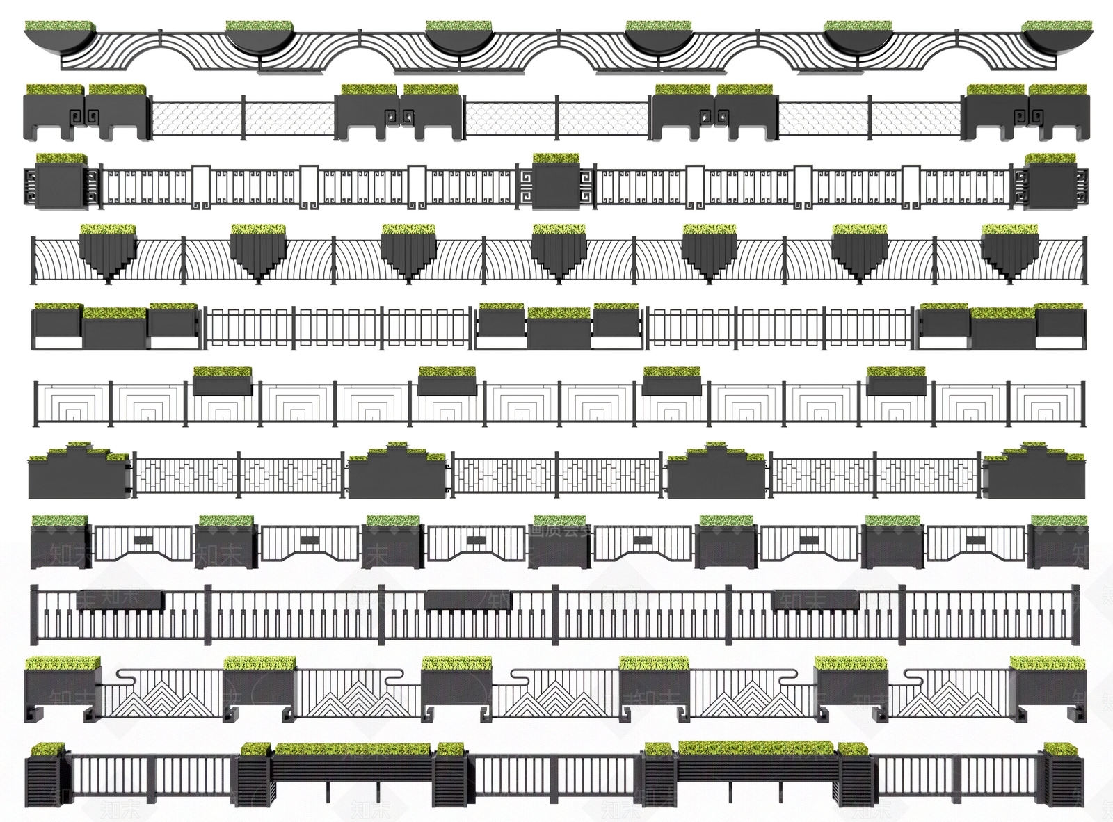 现代道路护栏SU模型下载【ID:1189387943】
