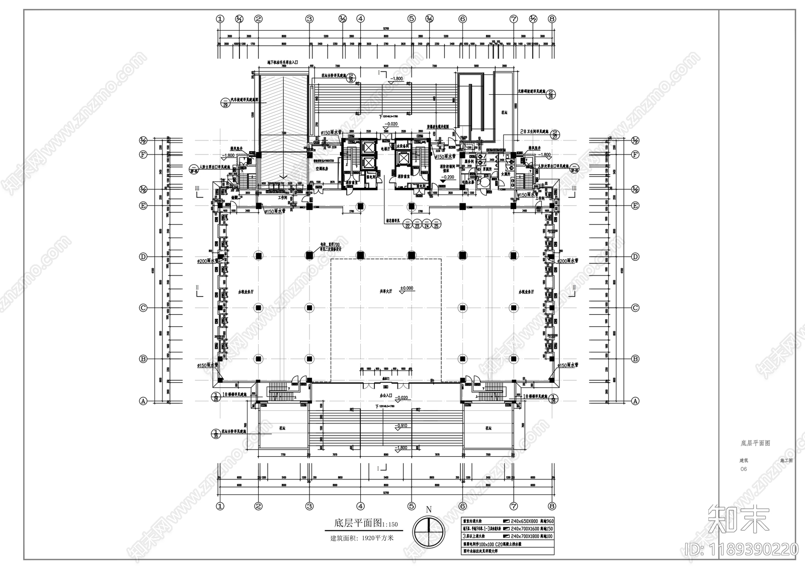 现代办公楼建筑cad施工图下载【ID:1189390220】