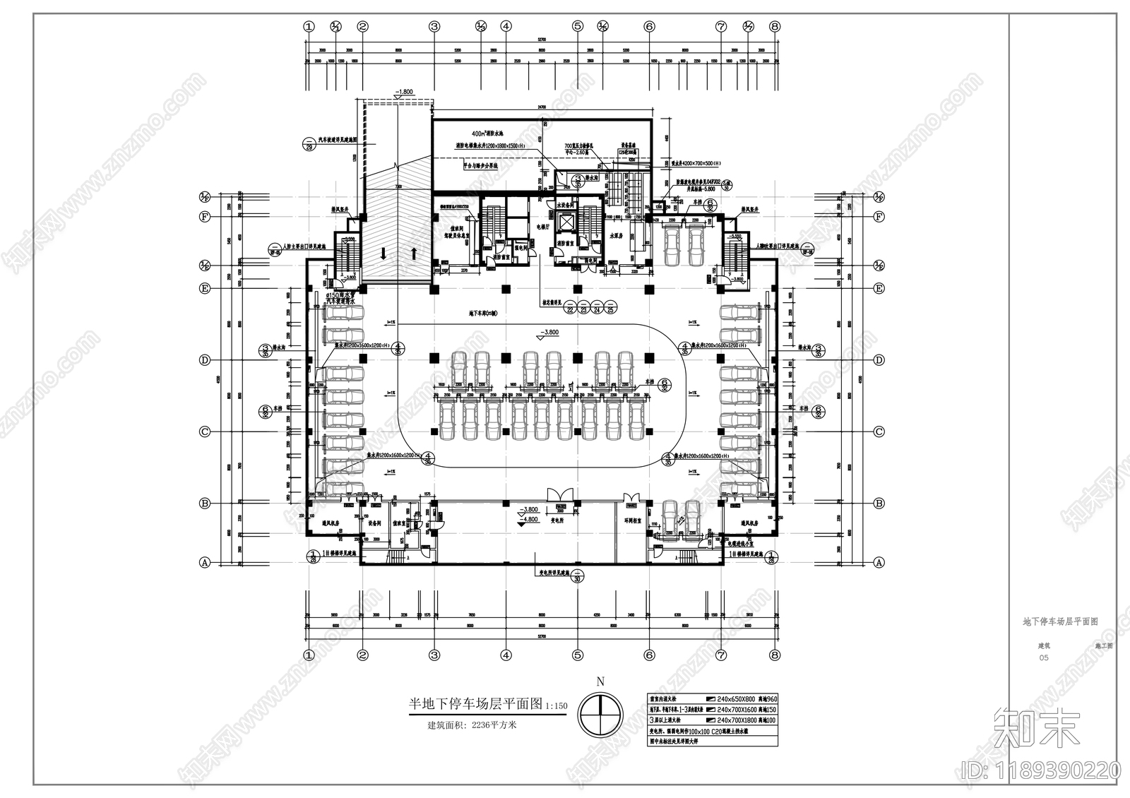 现代办公楼建筑cad施工图下载【ID:1189390220】