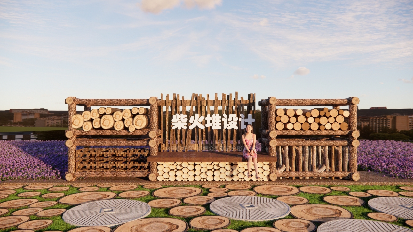 新中式木头柴火堆3D模型下载【ID:1189391905】