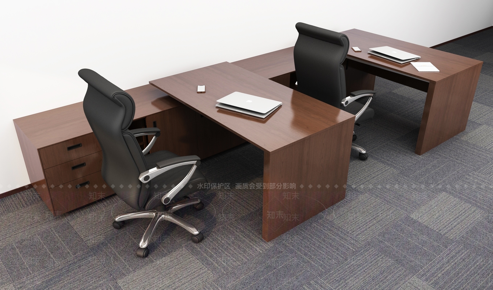 新中式中式办公桌椅3D模型下载【ID:1189395320】