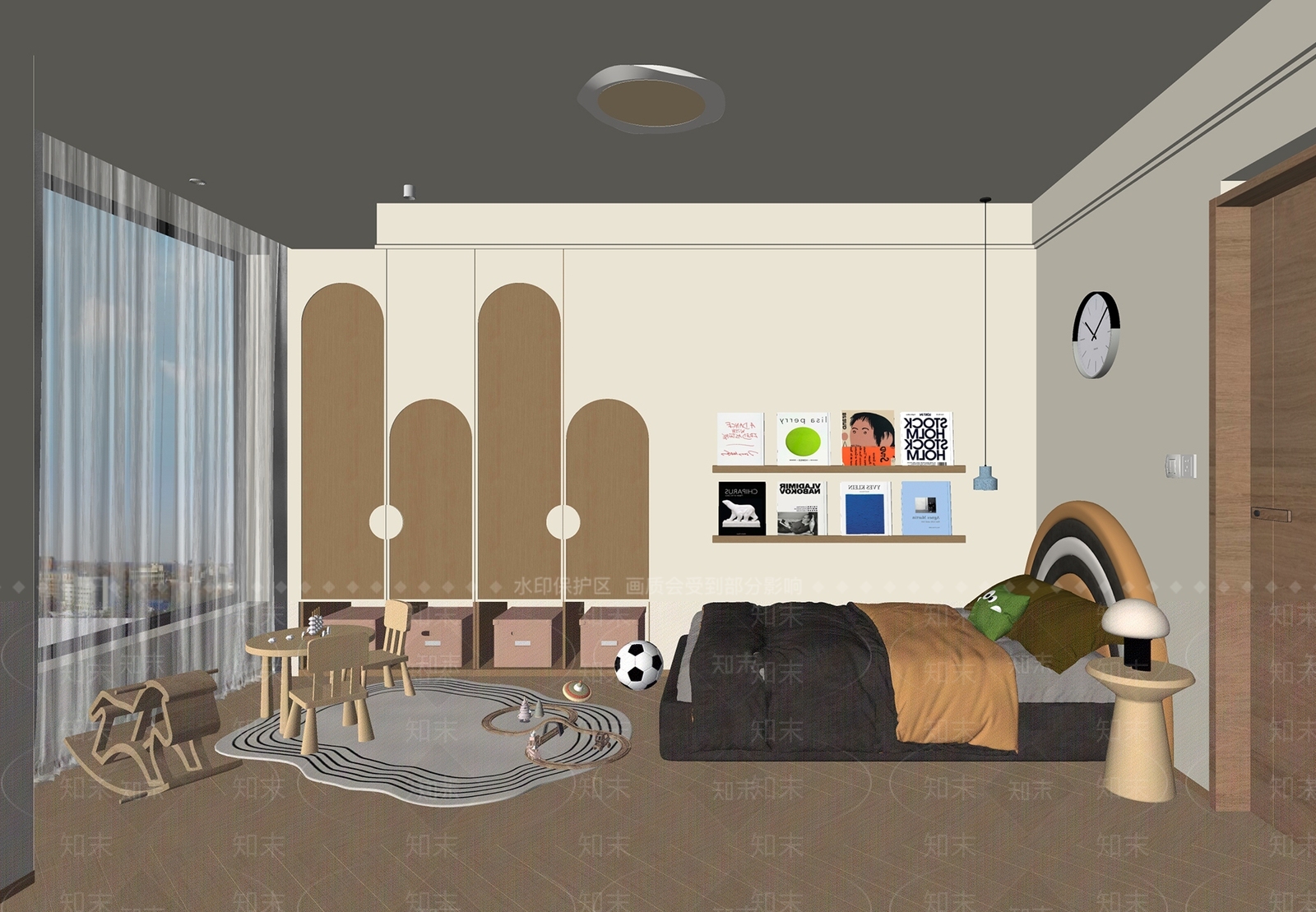 现代通用儿童房SU模型下载【ID:1189395727】