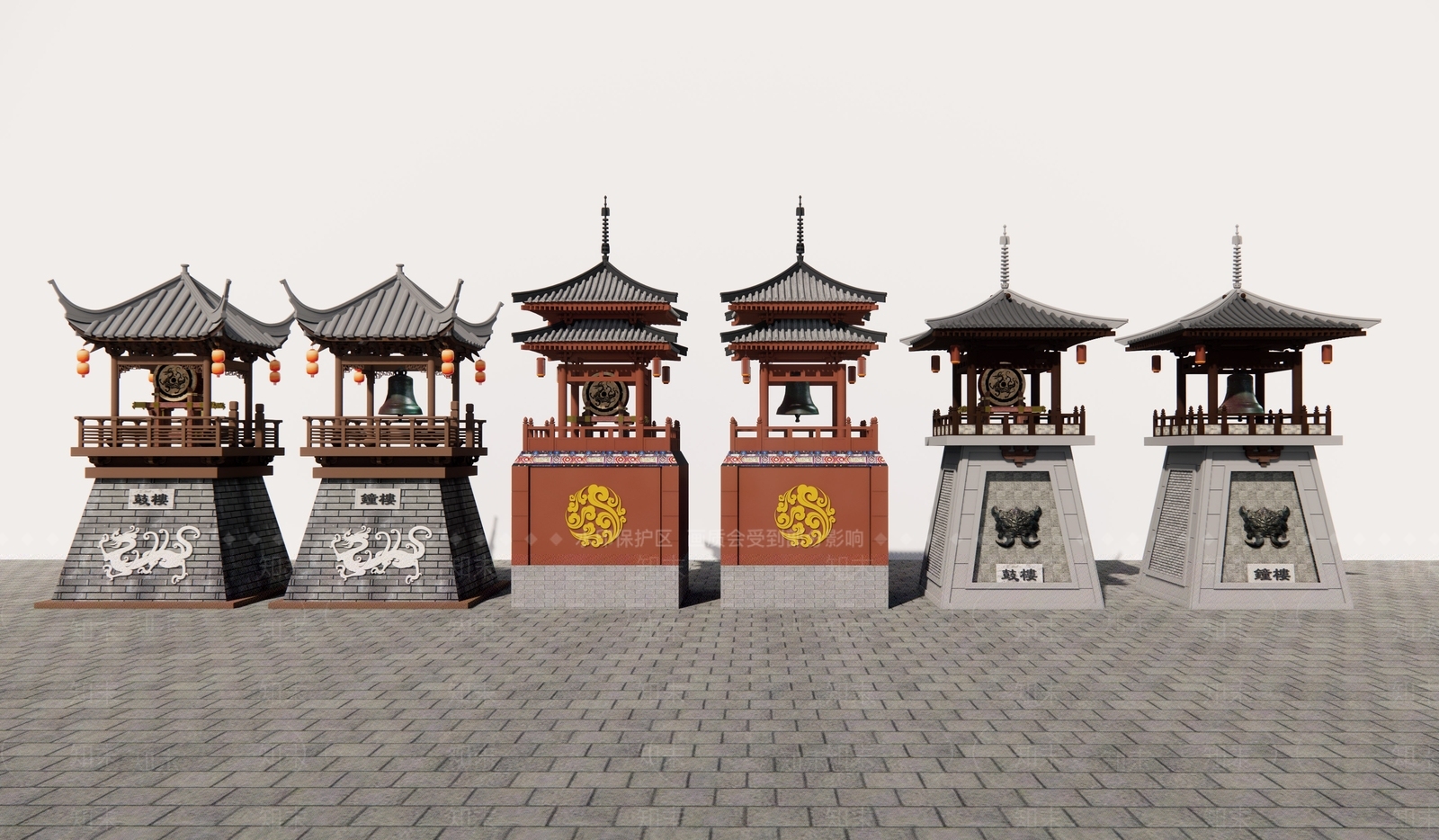 中式古建筑SU模型下载【ID:1189402835】