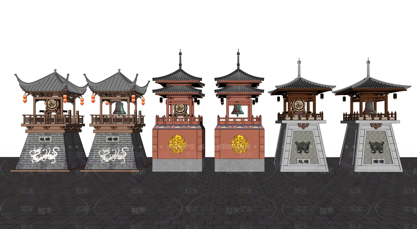 中式古建筑SU模型下载【ID:1189402835】