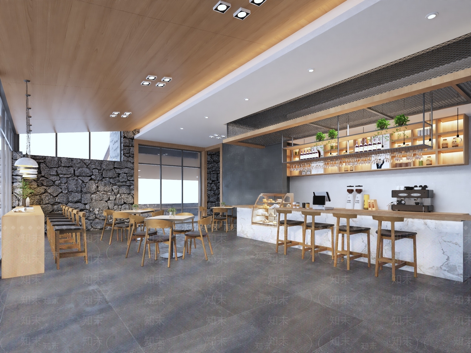 现代咖啡厅3D模型下载【ID:1189402642】