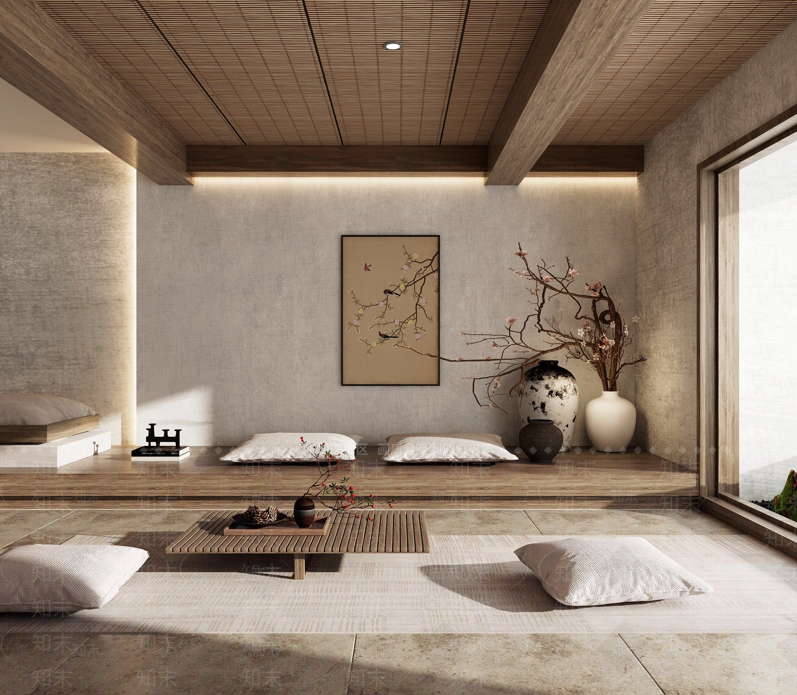 侘寂现代茶室3D模型下载【ID:1189403459】
