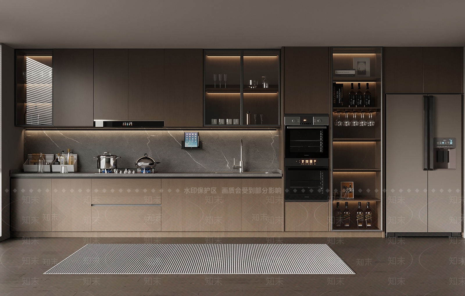 现代意式封闭式厨房3D模型下载【ID:1189403534】
