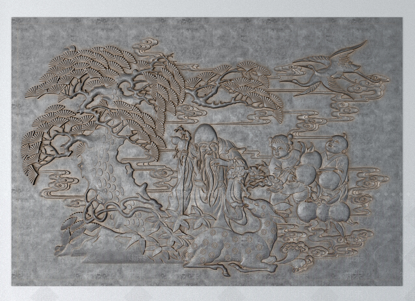 中式廊架3D模型下载【ID:1189404100】