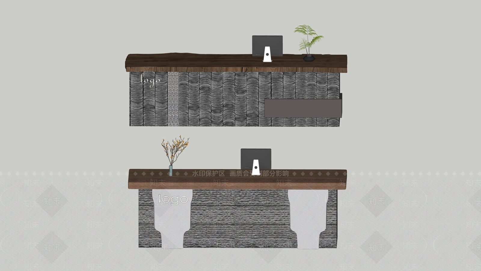 新中式中式前台SU模型下载【ID:1189405483】