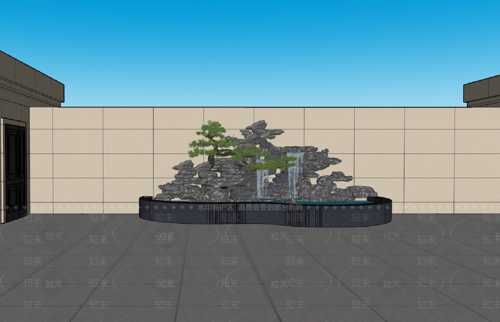 现代新中式乡村庭院SU模型下载【ID:1189405439】