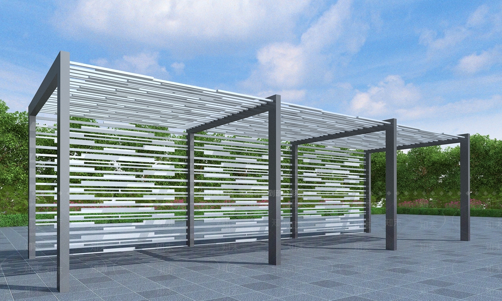现代廊架3D模型下载【ID:1189405545】