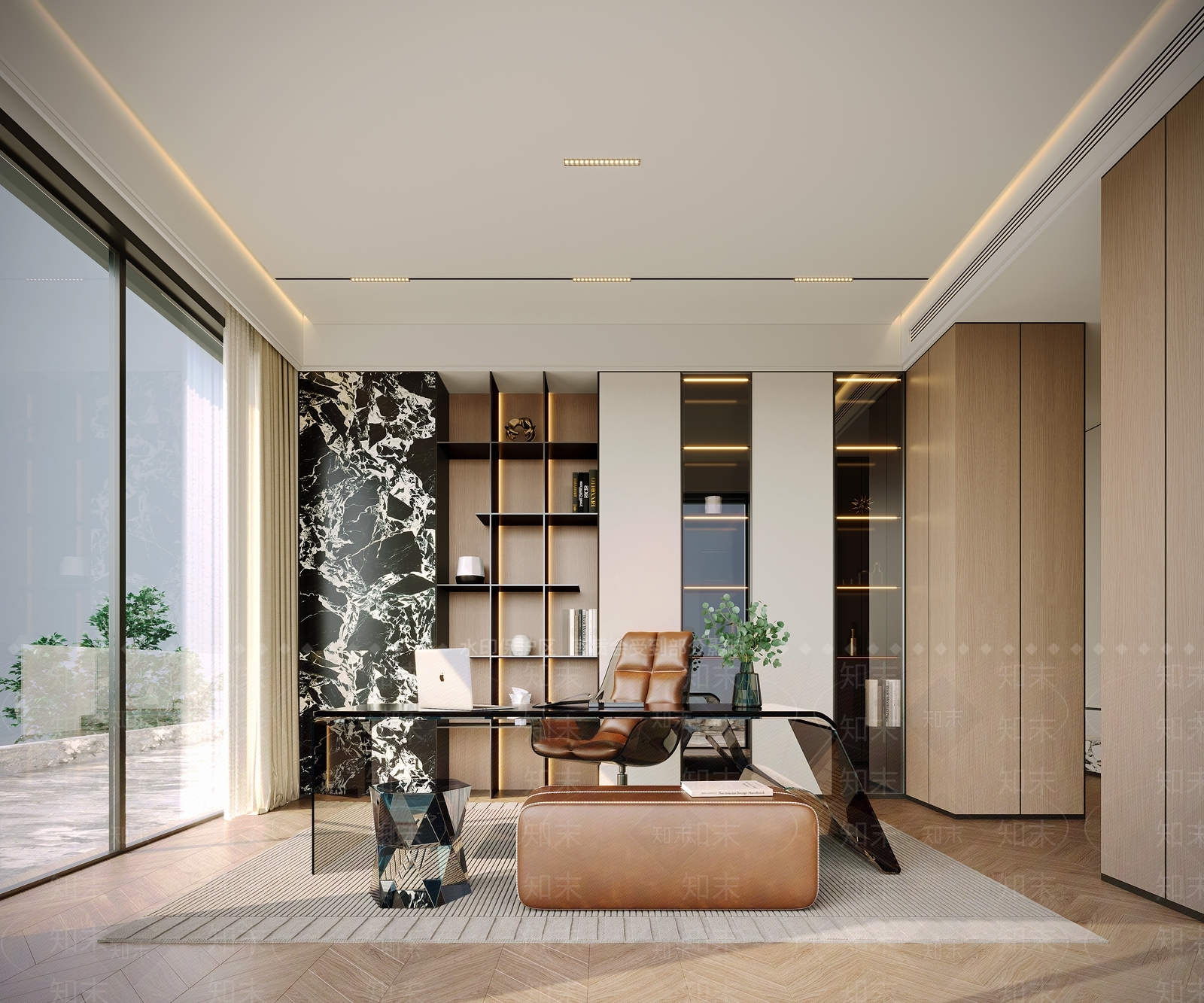 现代极简书房3D模型下载【ID:1189406013】