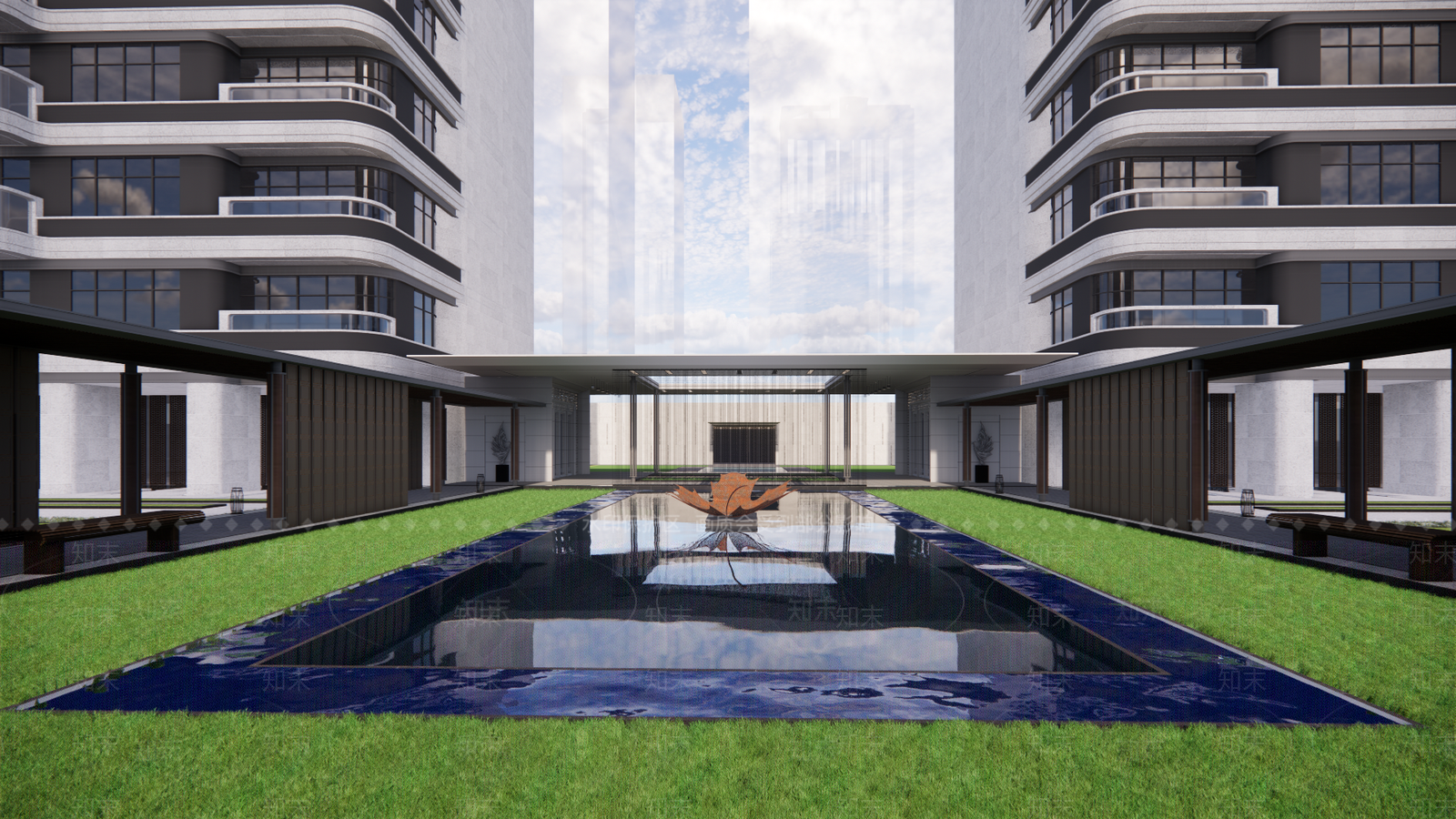 现代小区建筑SU模型下载【ID:1189407589】