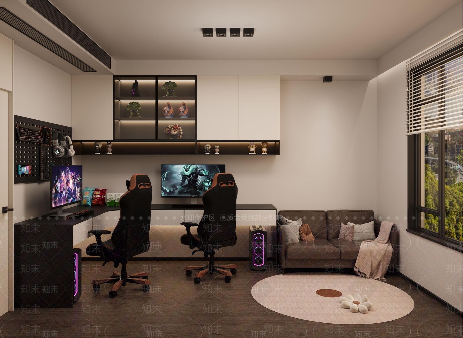 现代书房3D模型下载【ID:1189408545】