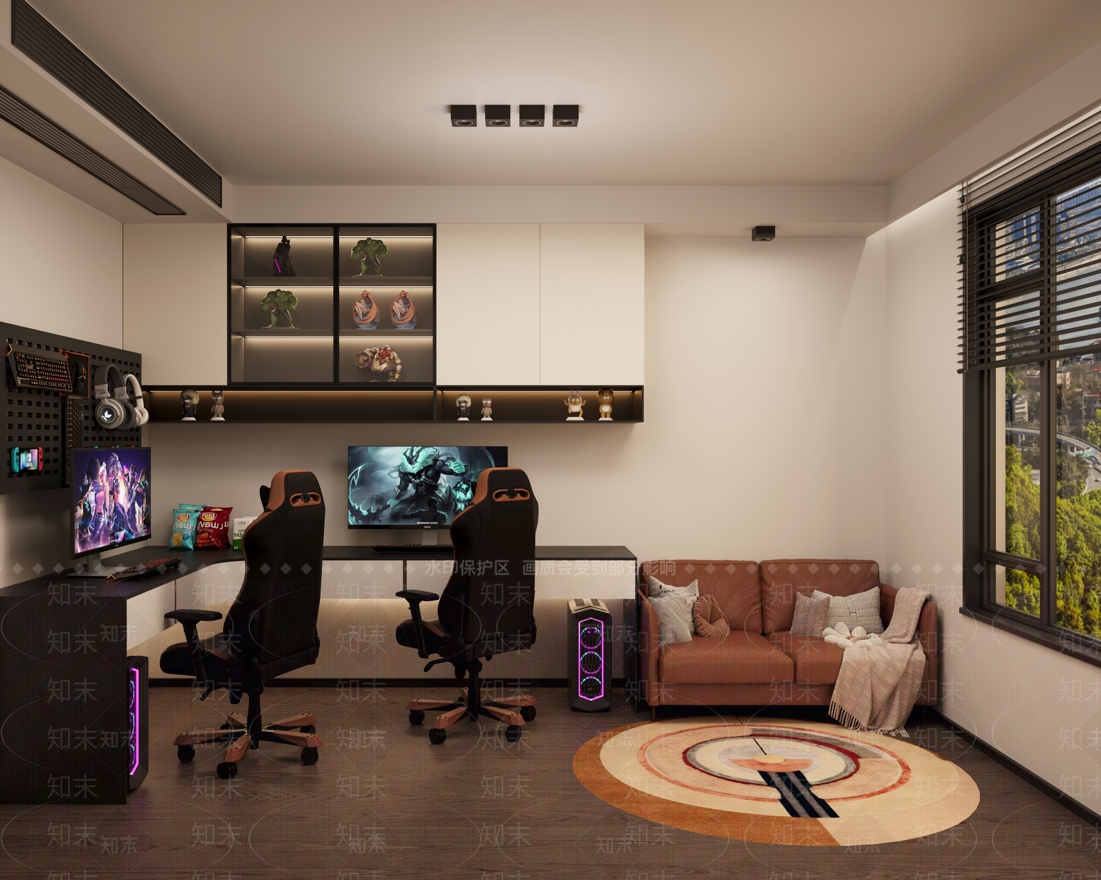 现代书房3D模型下载【ID:1189408545】
