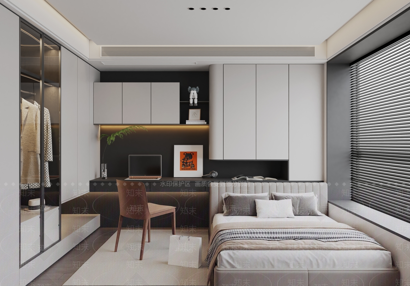 现代榻榻米卧室3D模型下载【ID:1189415544】