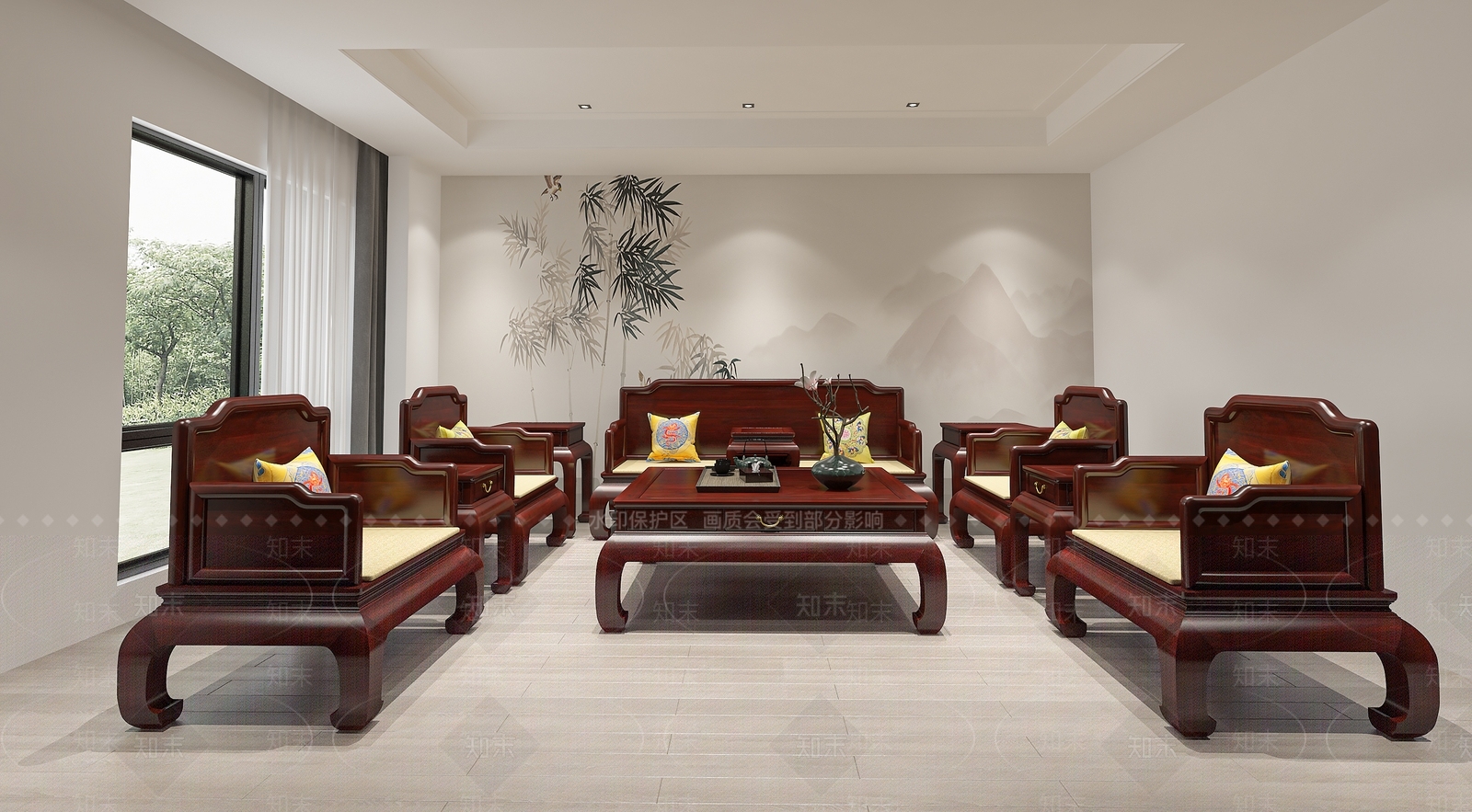 中式沙发组合3D模型下载【ID:1189415866】