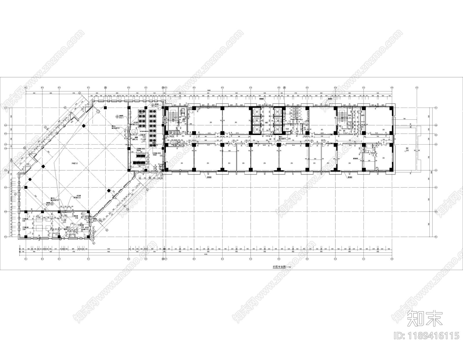 现代办公楼建筑cad施工图下载【ID:1189416115】