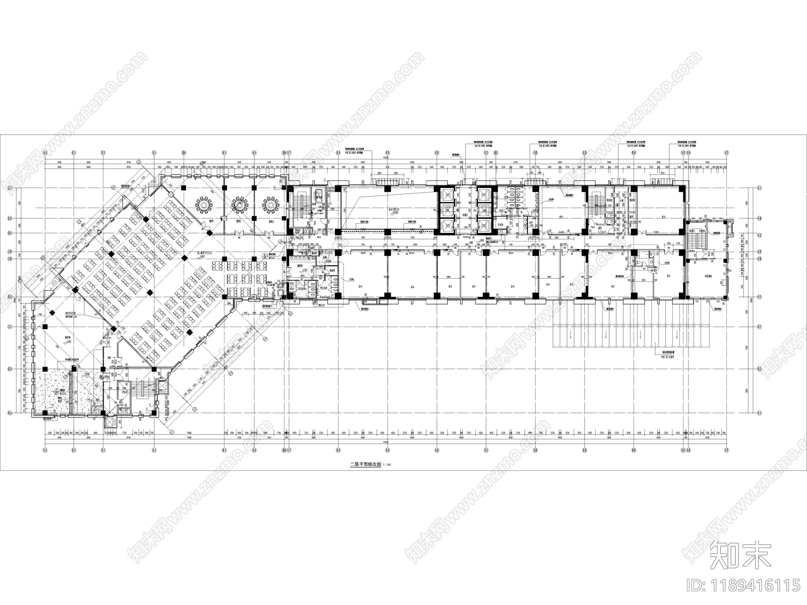 现代办公楼建筑cad施工图下载【ID:1189416115】