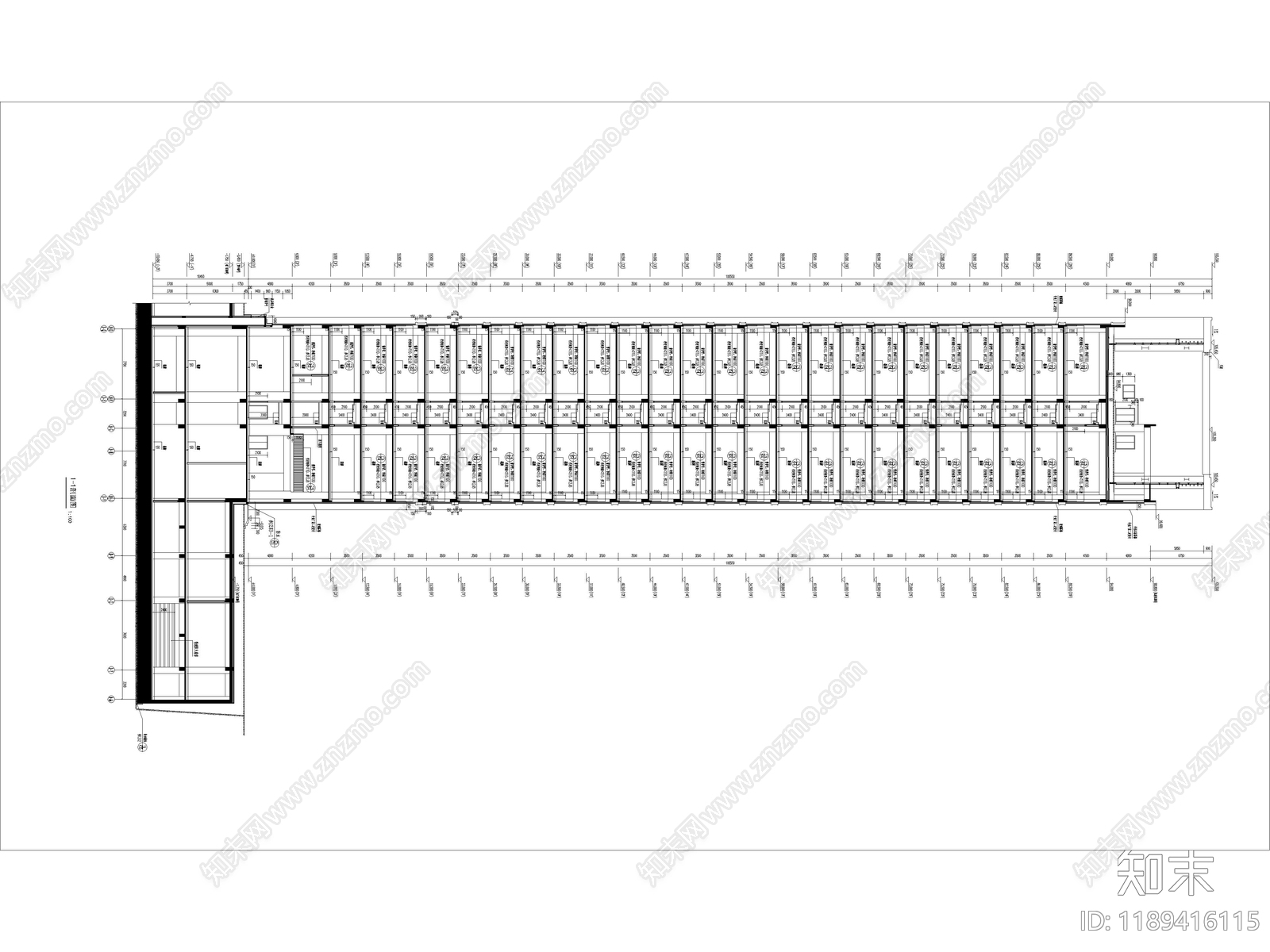 现代办公楼建筑cad施工图下载【ID:1189416115】