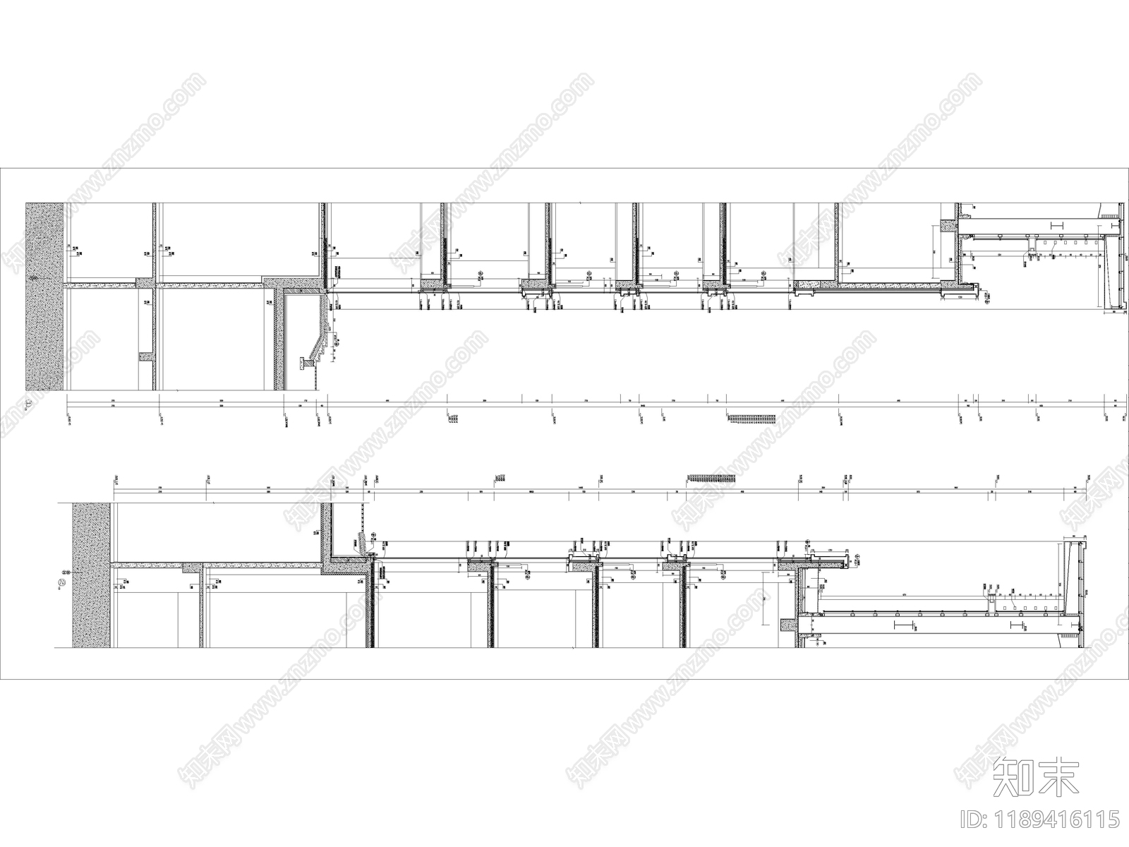 现代办公楼建筑cad施工图下载【ID:1189416115】