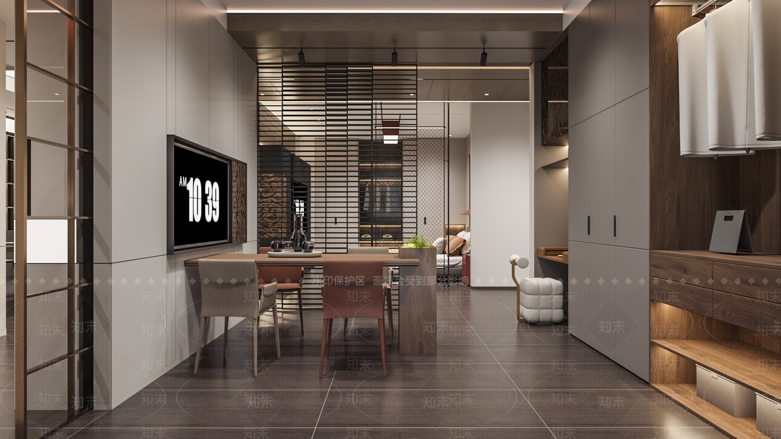 现代轻奢衣帽间3D模型下载【ID:1189419151】