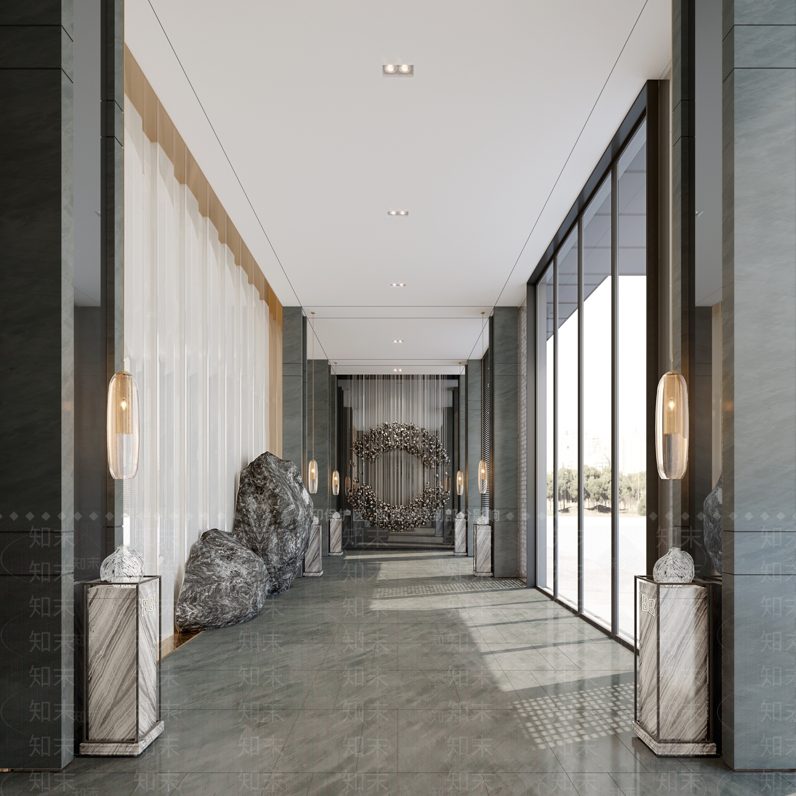 新中式中式售楼处3D模型下载【ID:1189419053】