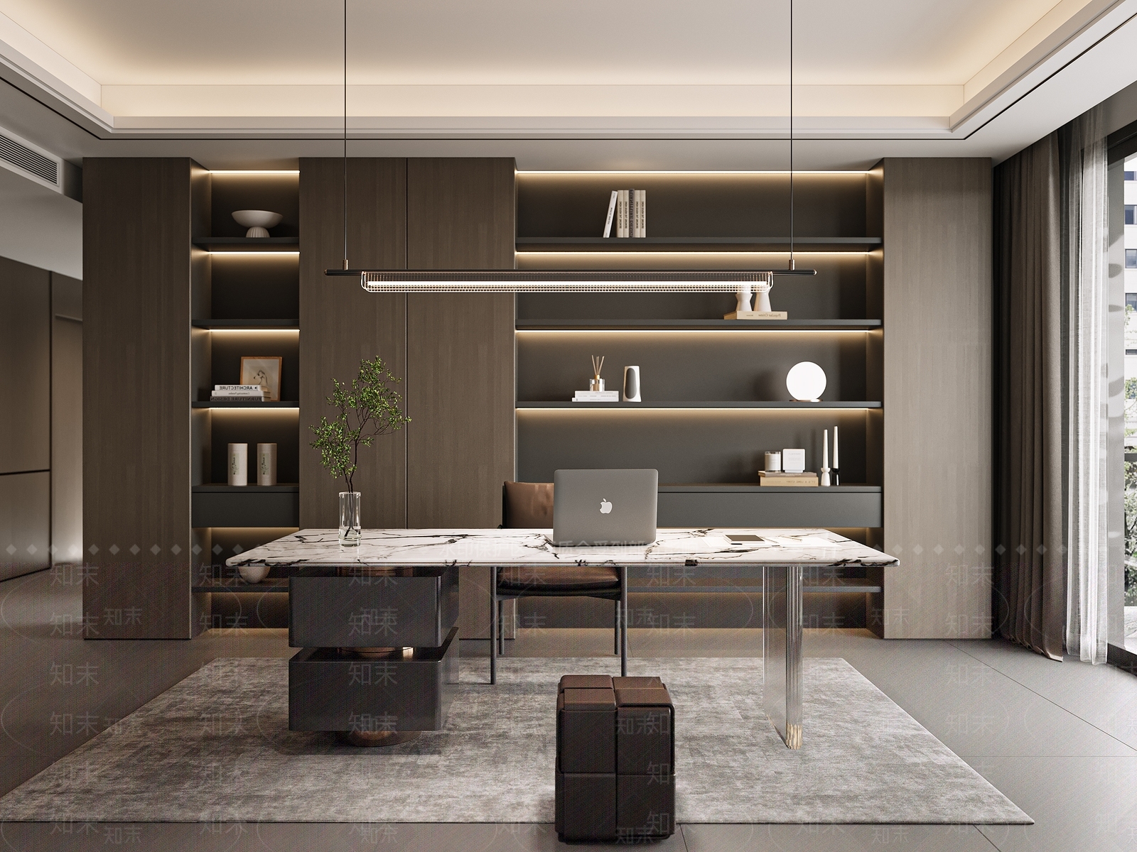 现代书房3D模型下载【ID:1189418745】