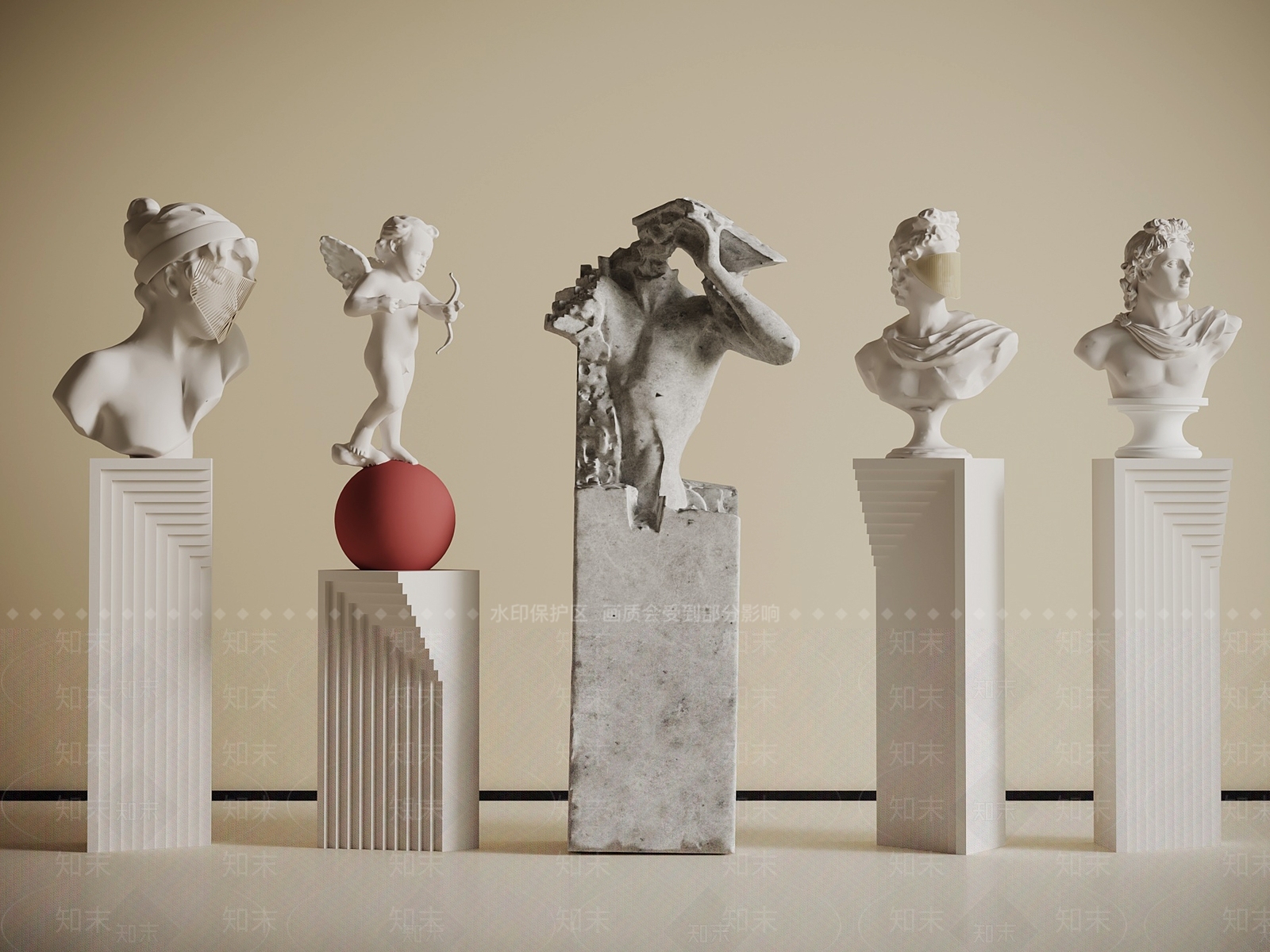 法式雕塑摆件SU模型下载【ID:1189421950】