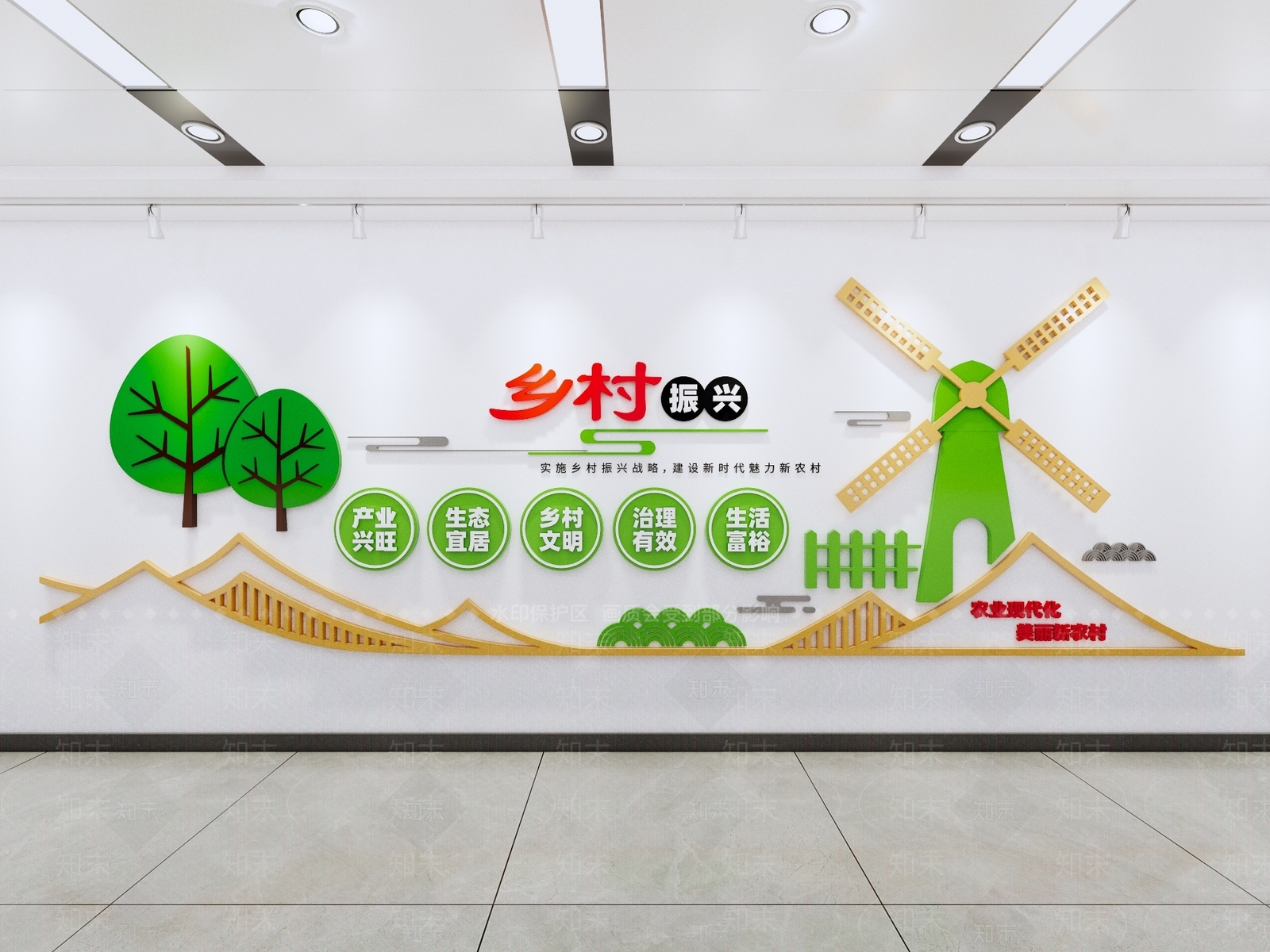 现代新中式文化墙SU模型下载【ID:1189423860】