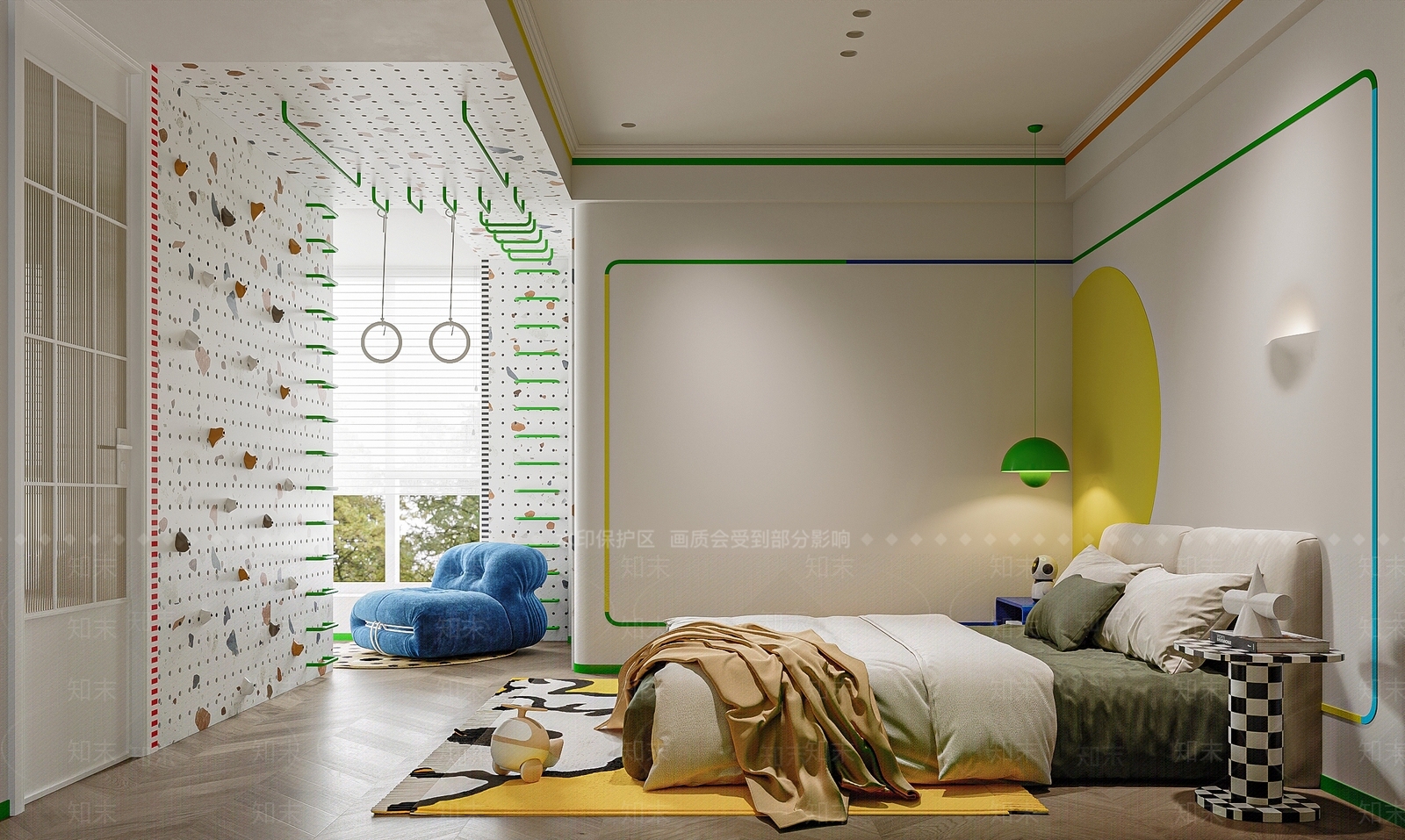 现代通用儿童房SU模型下载【ID:1189428978】