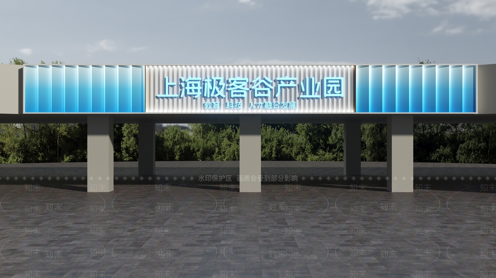 现代门头3D模型下载【ID:1189432628】