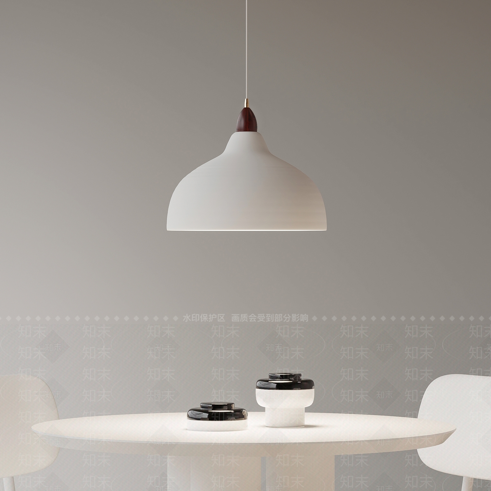 日式侘寂卧室吊灯3D模型下载【ID:1189433395】