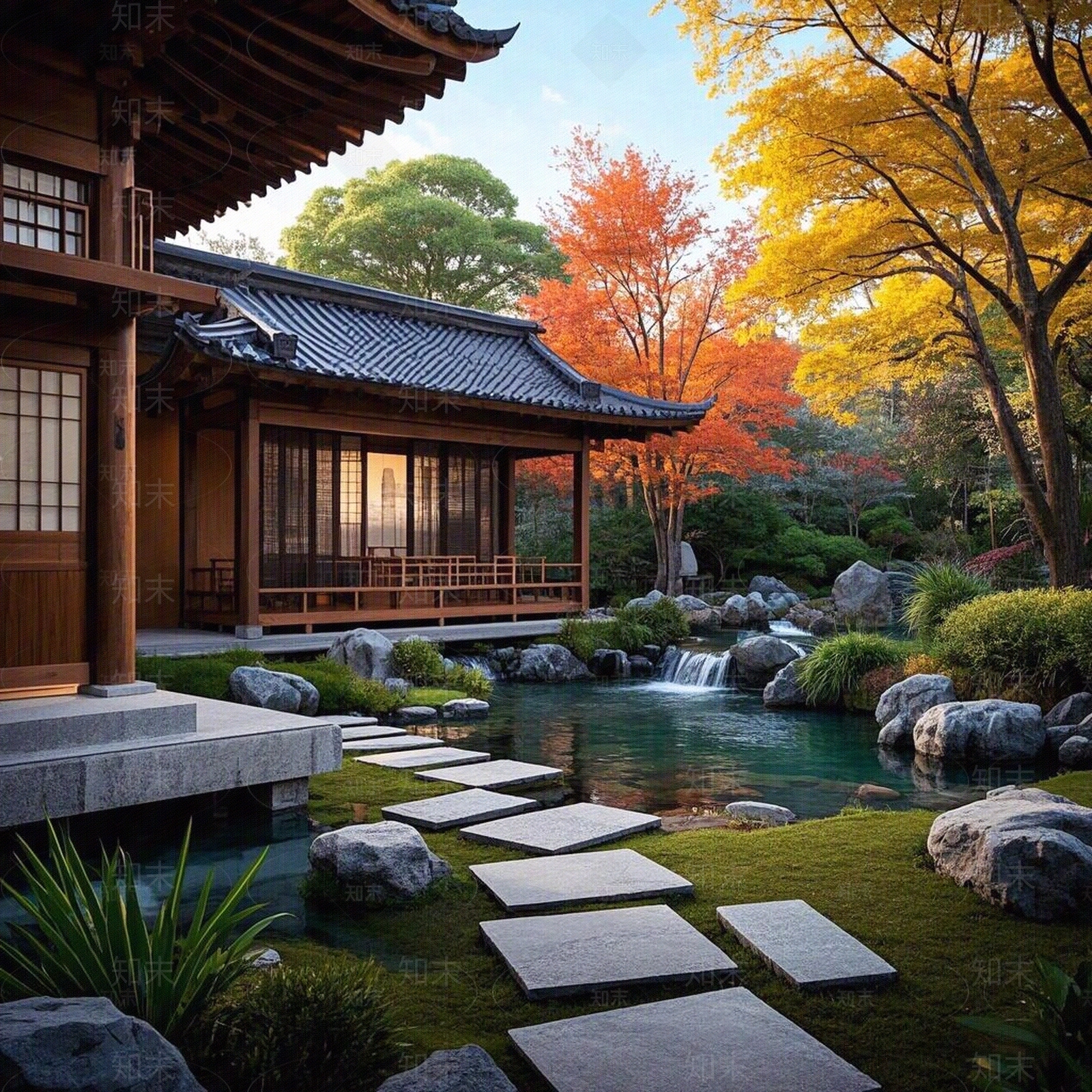 日式小区外景贴图下载【ID:1189439911】