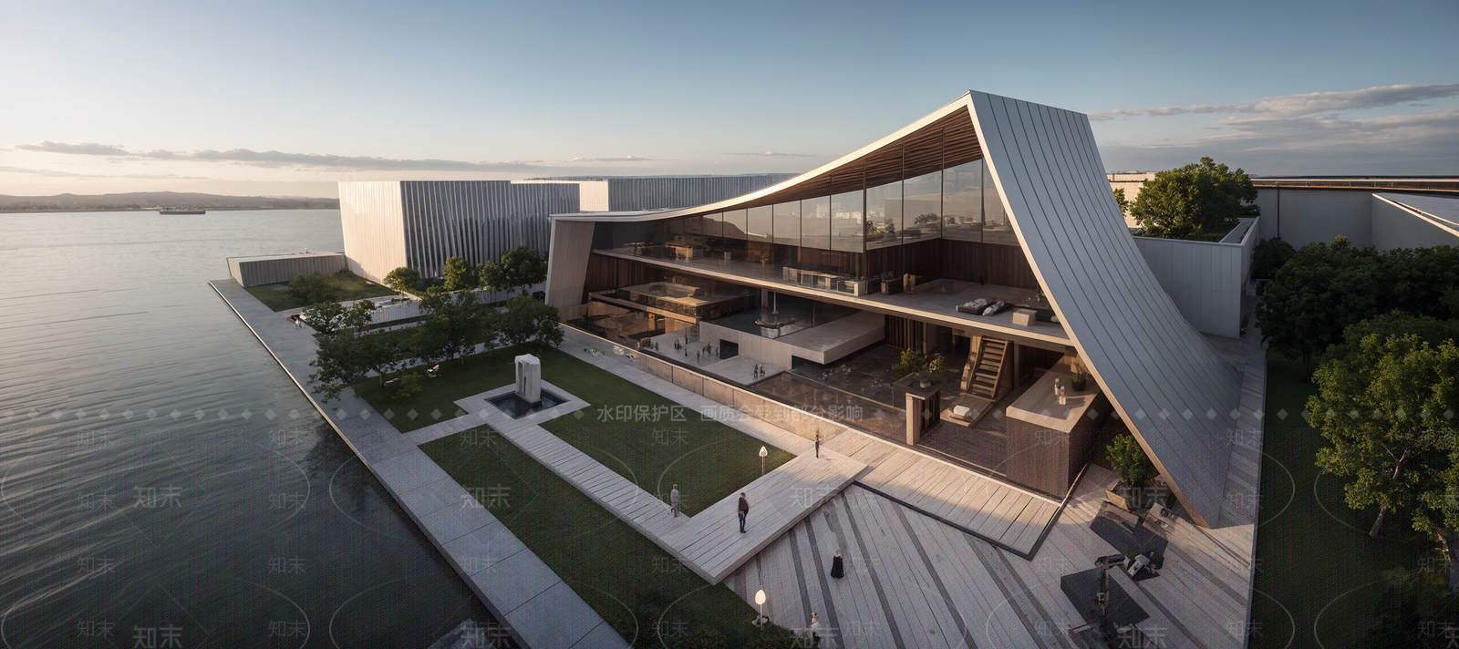 现代展览馆建筑SU模型下载【ID:1189440896】