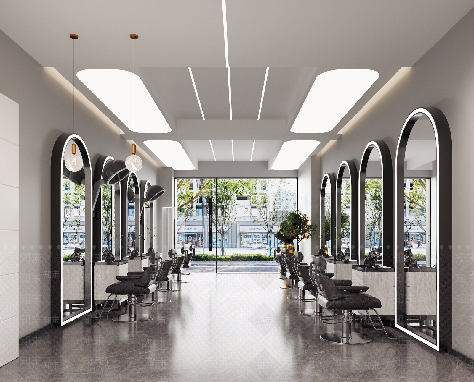 现代美发店3D模型下载【ID:1215070288】