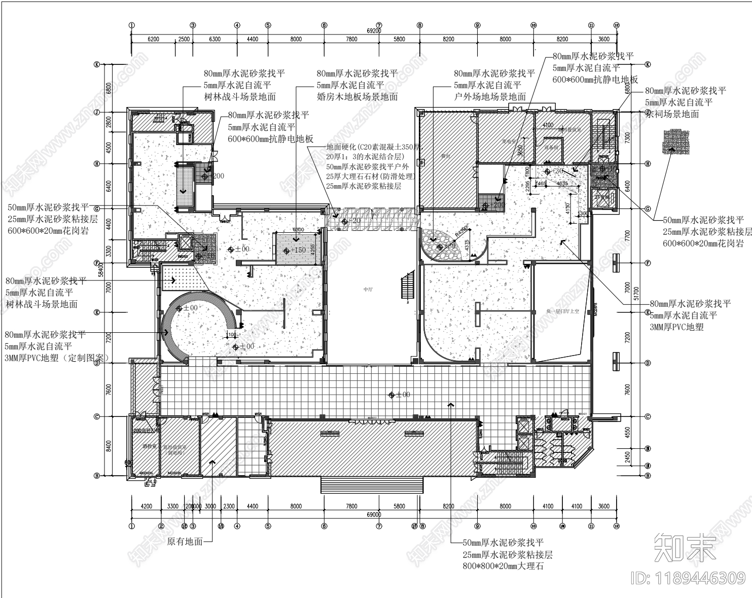现代博物馆cad施工图下载【ID:1189446309】