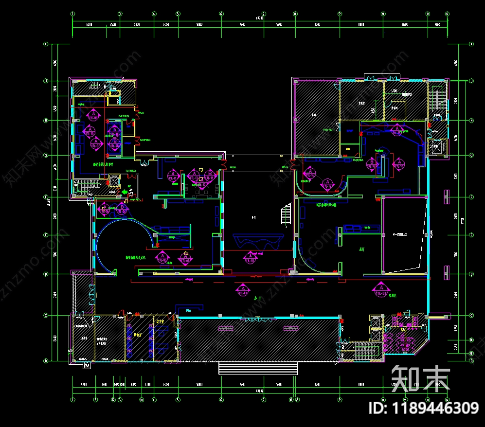 现代博物馆cad施工图下载【ID:1189446309】