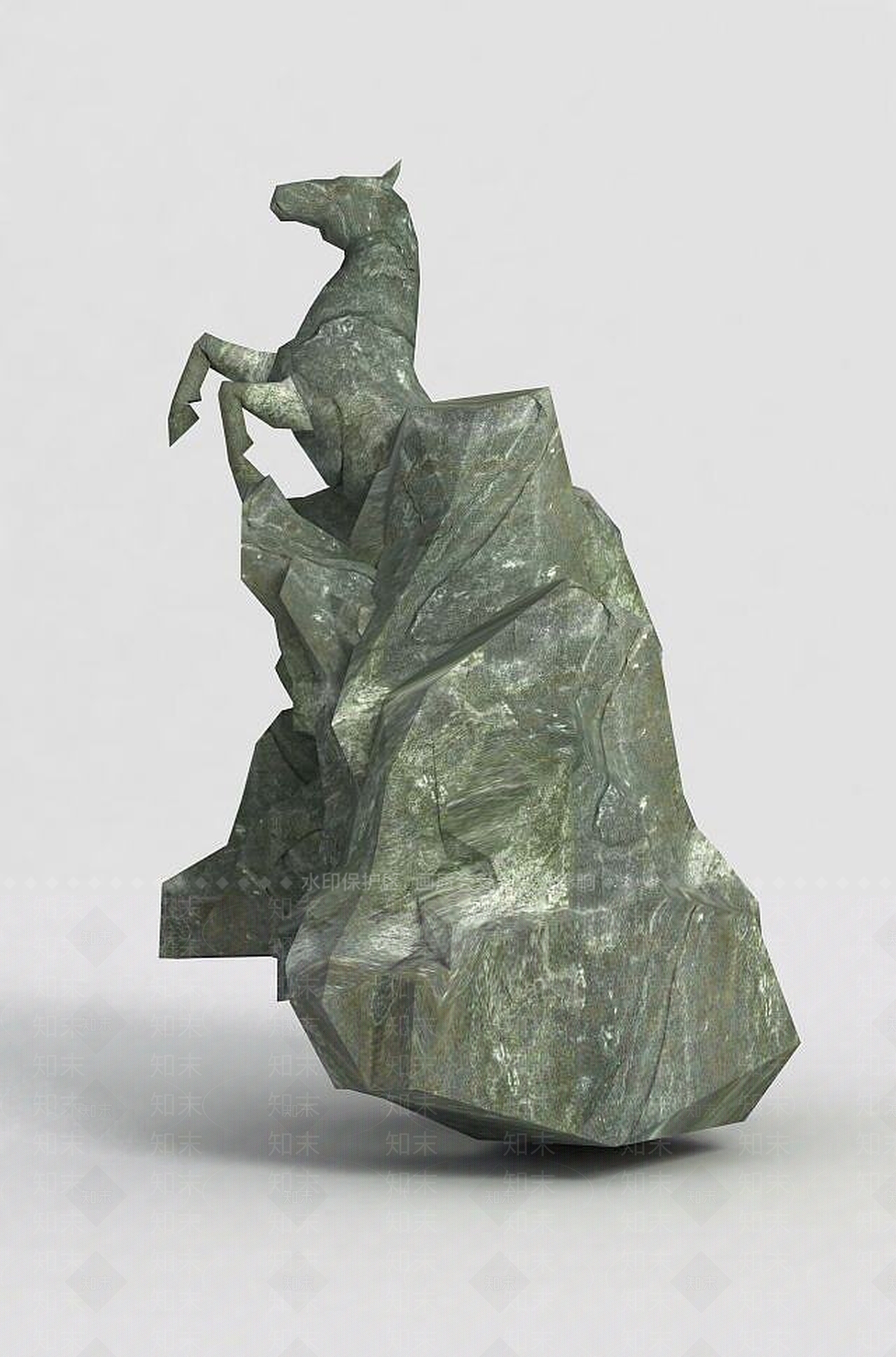 现代洪荒游戏雕塑马3D模型下载【ID:1189446416】
