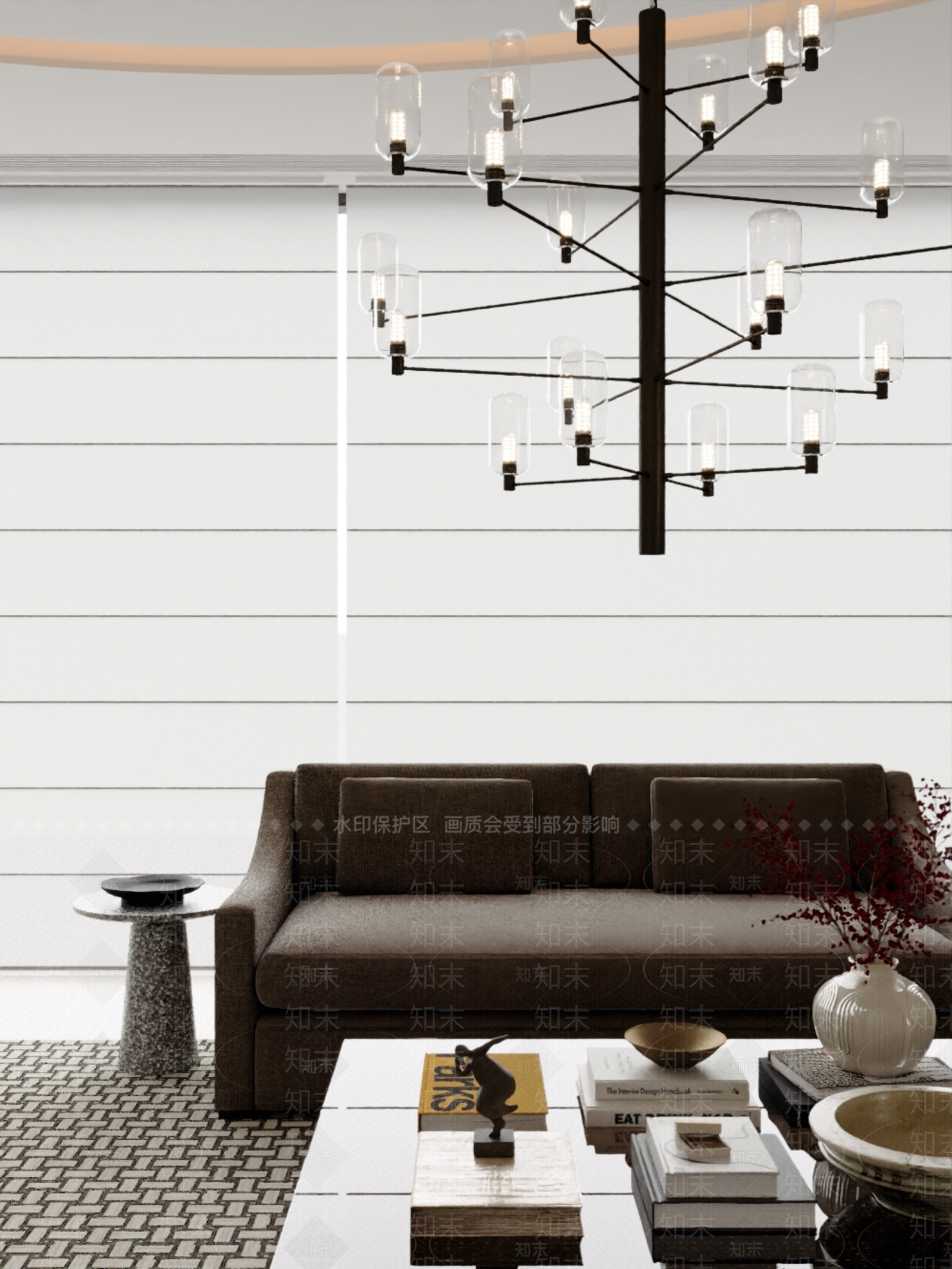 法式美式家居客厅3D模型下载【ID:1189450284】