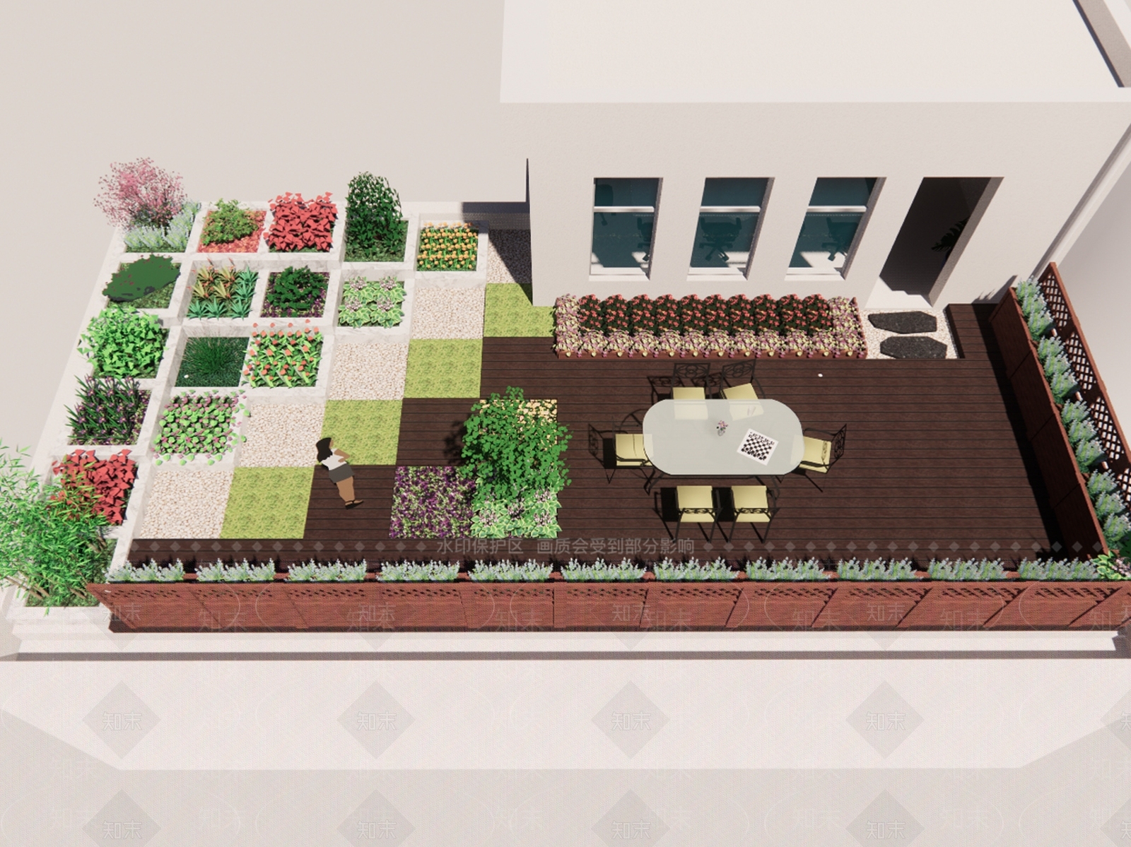 现代屋顶花园SU模型下载【ID:1189452612】