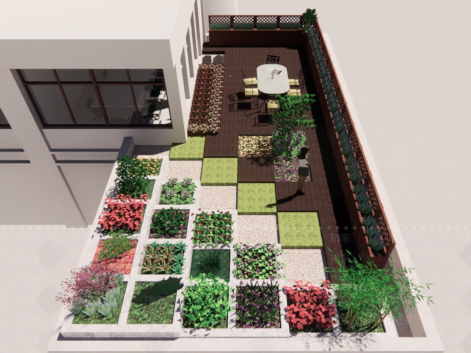 现代屋顶花园SU模型下载【ID:1189452612】