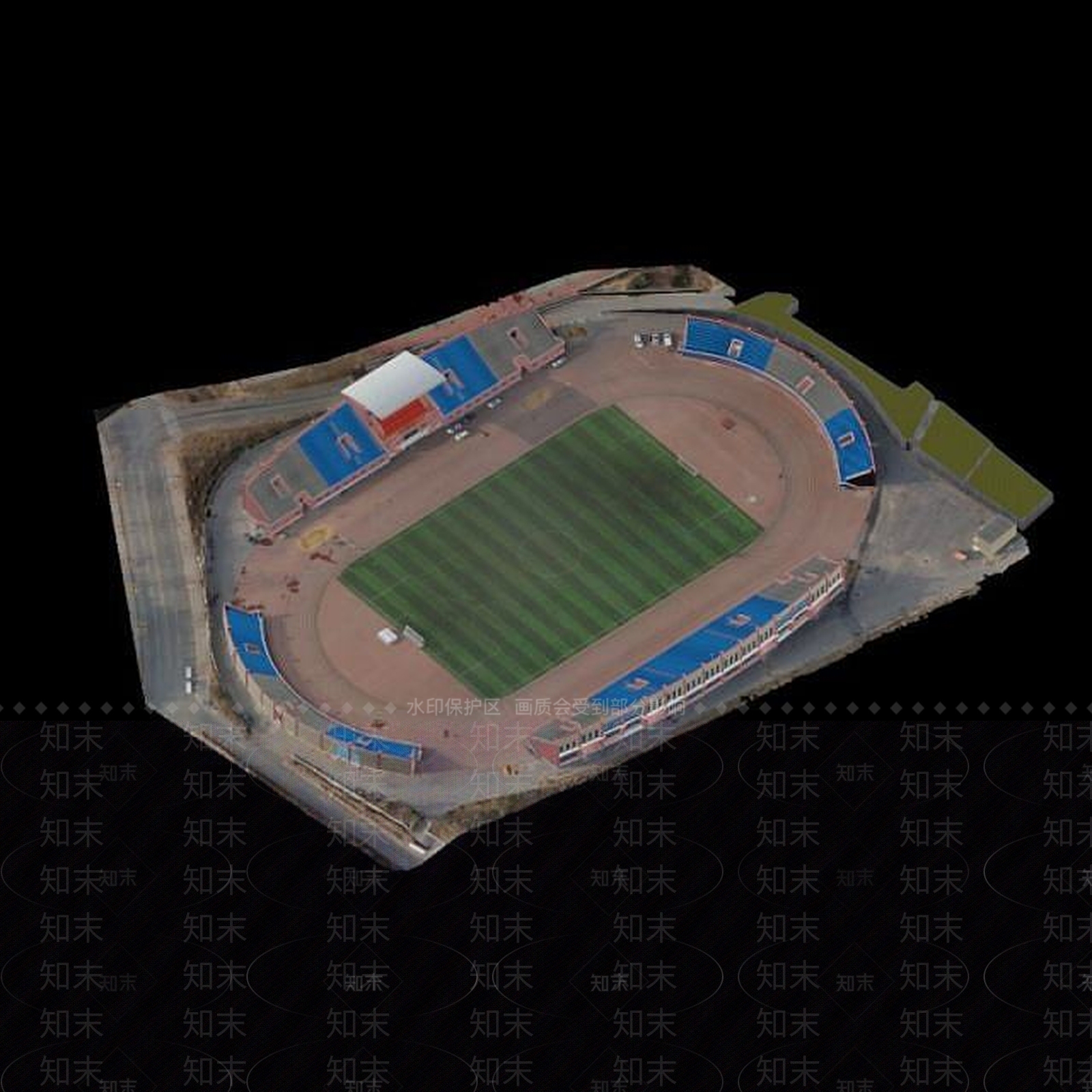 现代校园足球场及看台3D模型下载【ID:1189455781】