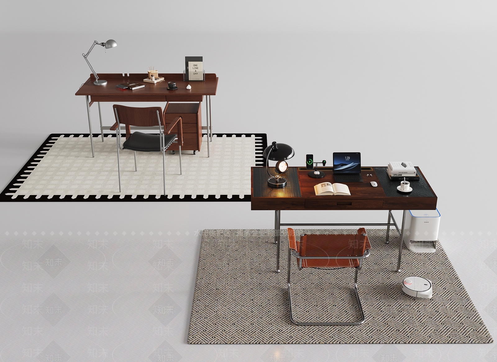现代书桌椅3D模型下载【ID:1189456872】