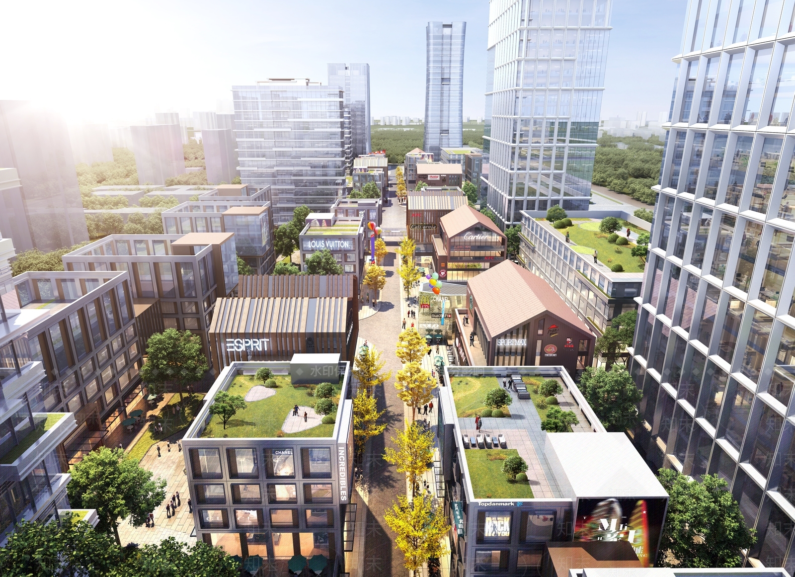 现代轻奢商业街SU模型下载【ID:1189457407】
