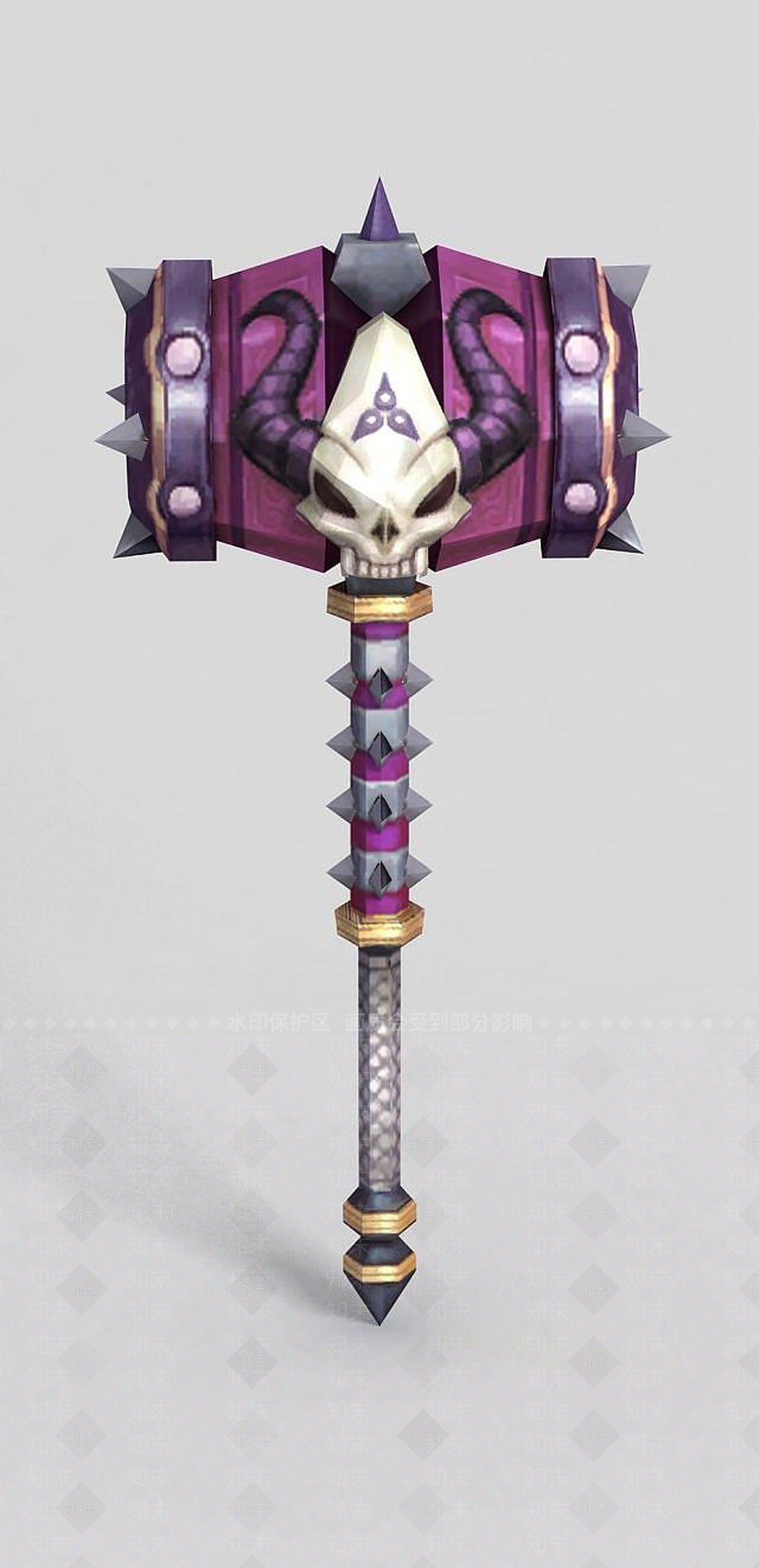 现代龙之谷武器斧头锤子3D模型下载【ID:1189460292】