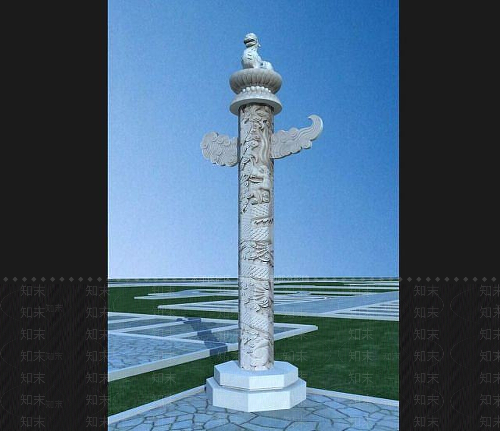 现代华表柱3D模型下载【ID:1189464282】