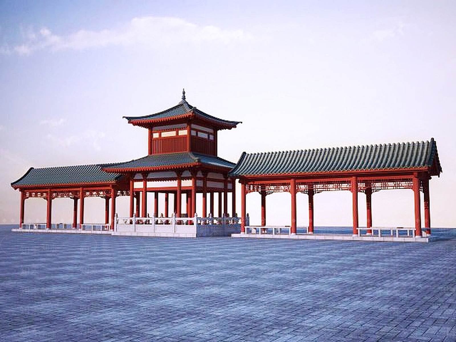 现代长廊3D模型下载【ID:1189464337】