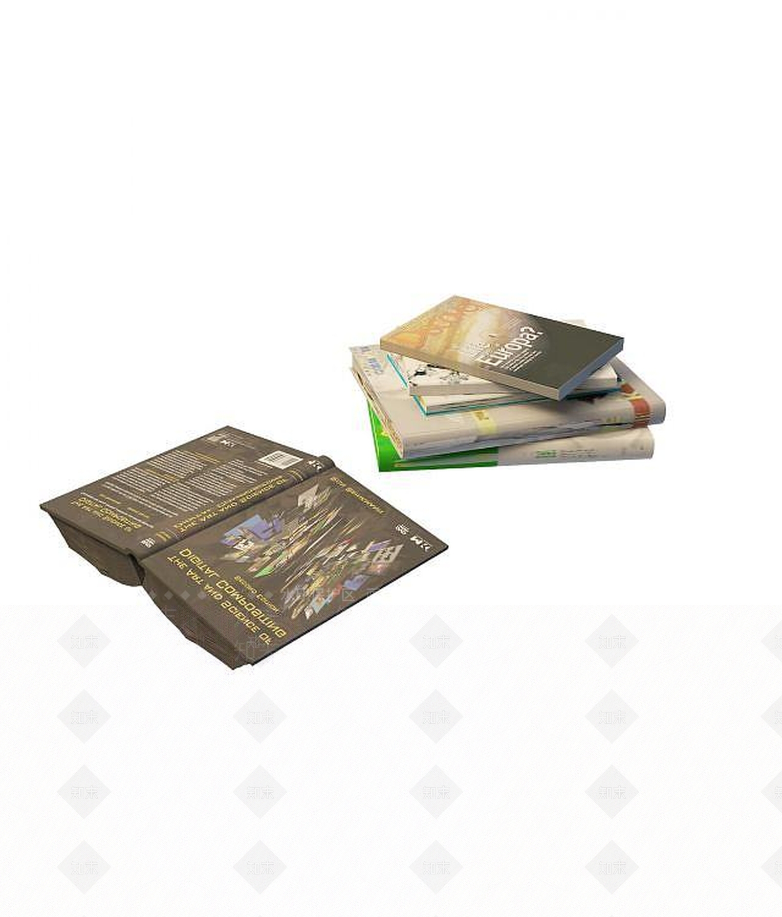 现代书3D模型下载【ID:1189468518】
